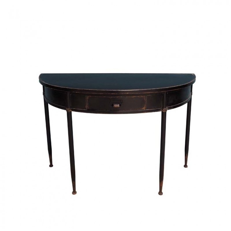 BLACK METAL CURVED CONSOLE TABLE     - CAFE, SIDETABLES